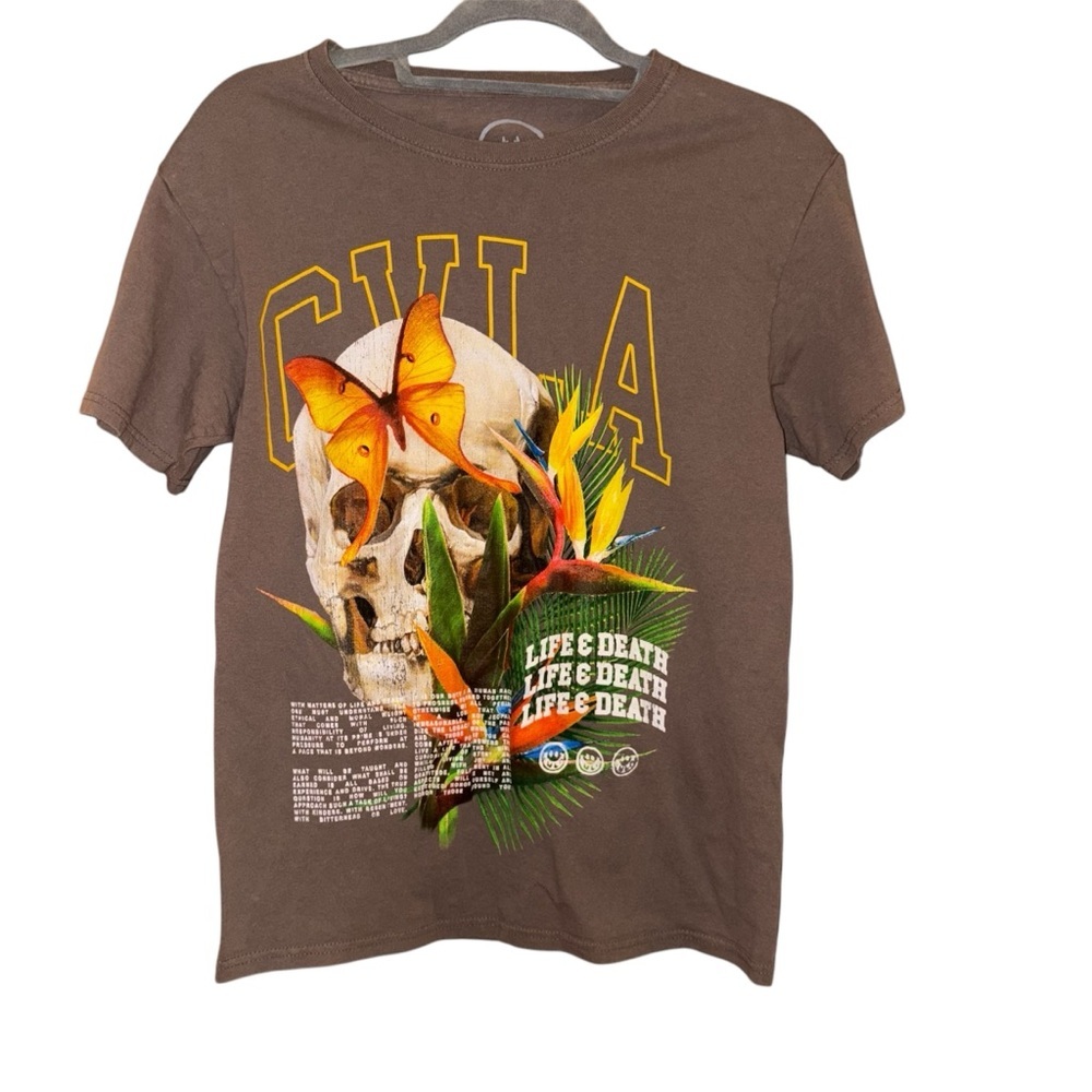 CVLA life & Death Skull Shirt‎ grey size small